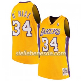 Herren NBA Los Angeles Lakers Trikot Shaquille O`Neal 34 Hardwood Classics Gelb Swingman